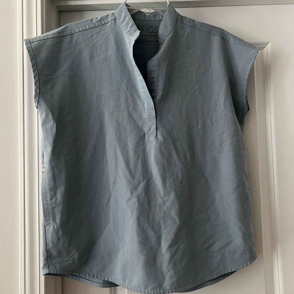 FIGS Dusty Blue Scrub Top